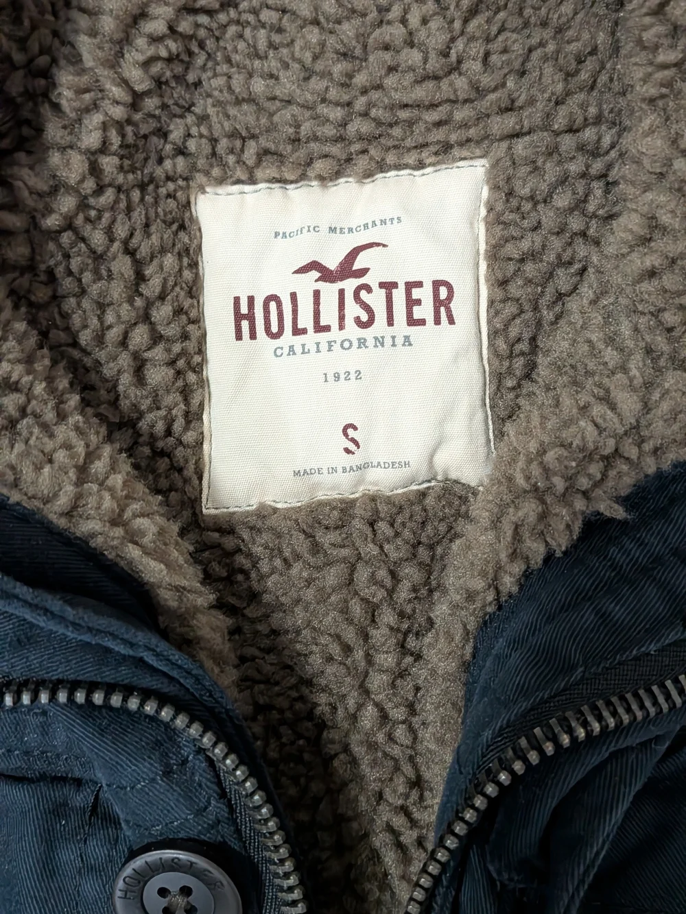 Hollister Black Sherpa-Trim Field Jacket